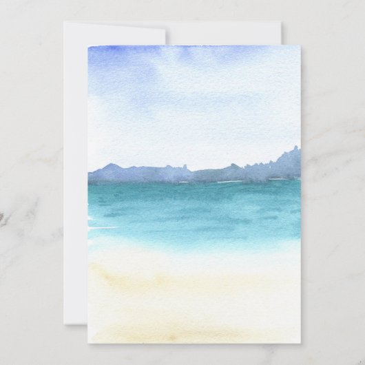 Babydusche Meeresschildkröte Wasserfarbe Einladung (Rückseite)