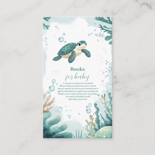 Babydusche Meeresschildkröte Wasserfarbenbücher fü Begleitkarte (Vorderseite)