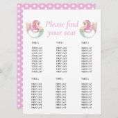 Babydusche Meerjungfrau Pink Tabelle Karte (Vorne/Hinten)