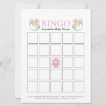 Babydusche Meerjungfrau Pink White Dots Bingo Spie