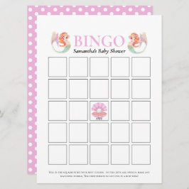 Babydusche Meerjungfrau unter Dots Bingo Einladung