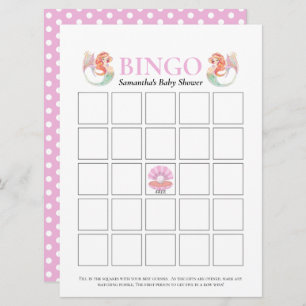 Babydusche Meerjungfrau unter Dots Bingo Einladung