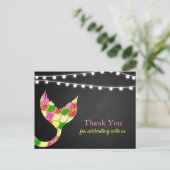 Babydusche Mermaid Schwanz Glitzer | Danke Postkarte (Stehend Vorderseite)