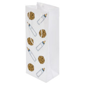 Babydusche Milch und Cookies Neues Babygeschenk Geschenktüte Für Weinflaschen (Rückseite Schrägansicht)