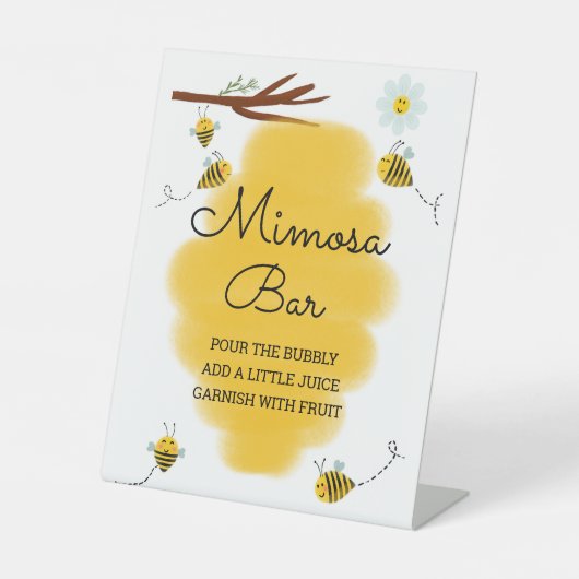 Babydusche Mimosa Bear Schild (Vorderseite)