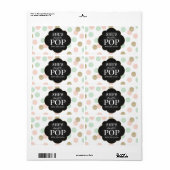 Babydusche Mini Champagner Etikett Geschlecht neut (Vorne)