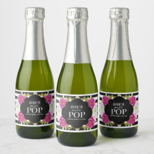 Babydusche Mini Sparkling Weinetikett Schwarzer St Schaumweinetikett
