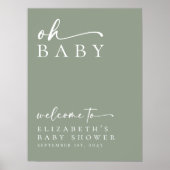 Babydusche Minimalistisch Baby Begrüßungszeichen Poster (Vorne)