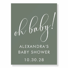 Babydusche Minimalistisch Sage Green Begrüßungszei