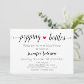 Babydusche Minimalistisch Schwarz-Weiß-Einladung (Stehend Vorderseite)