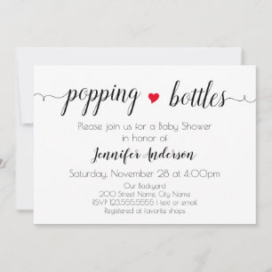 Babydusche Minimalistisch Schwarz-Weiß-Einladung