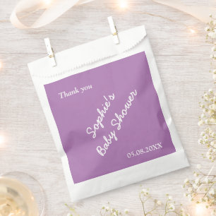 Babydusche Minimalistisch Soft Lila Gesichtsbeutel Geschenktütchen