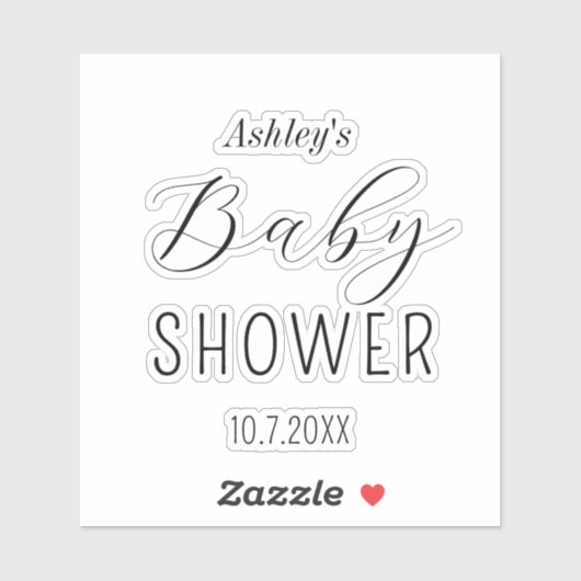 Babydusche Minimalistische Kalligrafie Aufkleber (Blatt)