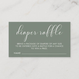 Babydusche Minimalistisches Wage Green Diaper Raff Begleitkarte