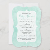 Babydusche Minze gelb rustikales Holzgeschlecht ne Einladung (Vorderseite)