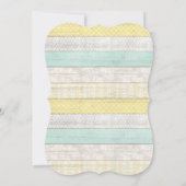 Babydusche Minze gelb rustikales Holzgeschlecht ne Einladung (Rückseite)