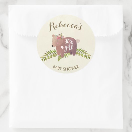 Babydusche mit Aufkleber (Tasche)