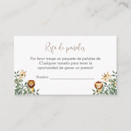 Babydusche mit Babywindeln Begleitkarte (Vorderseite)