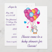Babydusche mit Balloons Einladung (Vorne/Hinten)