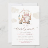 Babydusche mit Bear Scooter Einladung (Vorderseite)