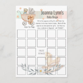 Babydusche mit Bingo Card | Bären und Rockpferd Begleitkarte