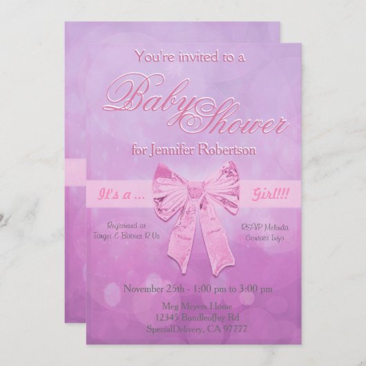 Babydusche mit Blasen Einladung (Vorne/Hinten)