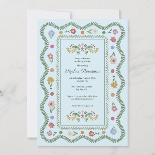 Babydusche mit Blue Boy Einladung (Vorderseite)