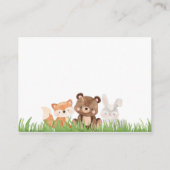 Babydusche mit Buchungsanfrage für Woodland Begleitkarte (Rückseite)