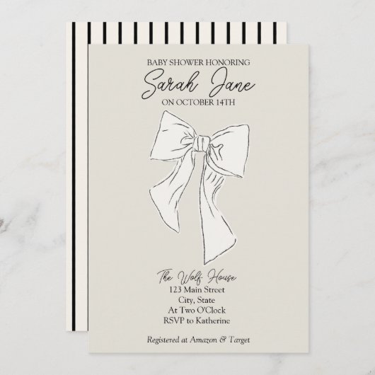 Babydusche mit Bugs Einladung (Vorne/Hinten)