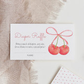 Babydusche mit Cherry und rosa Ribbon-Windeln Begleitkarte