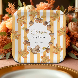 Babydusche mit Eichhörnchen Pappteller