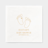 Babydusche mit Feet Print | Party Décor Servietten Mit Folie (Vorderseite)