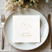 Babydusche mit Feet Print | Party Décor Servietten Mit Folie