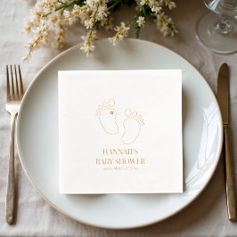 Babydusche mit Feet Print | Party Décor Servietten Mit Folie