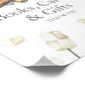 Babydusche mit Feuer und Aquarell Bücher und Gesch Poster (Ecke)