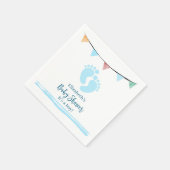 Babydusche mit Fußabdrücken Serviette (Ecke)