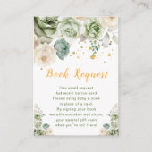 Babydusche mit grüner und cremefarbener Blüte Begleitkarte (Vorderseite)