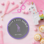 Babydusche mit Halbpension - lila Giraffe Pappteller (Party)