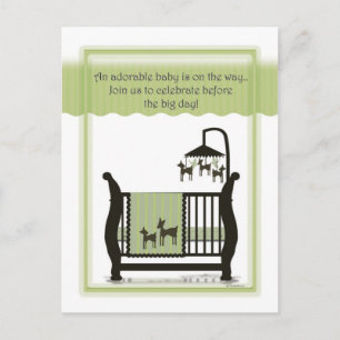 Babydusche mit Hirscheinladung Postkarte