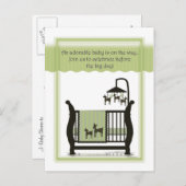 Babydusche mit Hirscheinladung Postkarte (Vorne/Hinten)