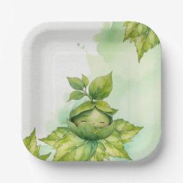 Babydusche mit Illustrierter Natur Pappteller