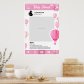 Babydusche mit individueller Selfie-Rahmen Globos  Poster (Küche)