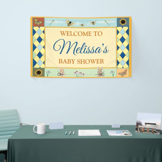 Babydusche mit Kaninchen, Bienen & Butterfliegen Banner (Messeveranstaltung)