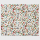 Babydusche mit Kaninchen Wasserfarbe Geschenkpapier (Flach)