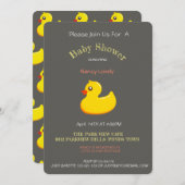 Babydusche mit Kopfbrett - Gummiente Einladung (Vorne/Hinten)