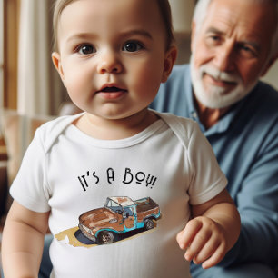 Babydusche mit Lieferwagen-LKW Baby Strampler