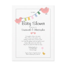 Babydusche mit Mail Girl Pink Birds