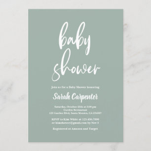 Babydusche mit Minimalistischem Sage Einladung