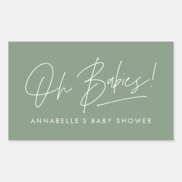 Babydusche mit modernem Braun elegant Rechteckiger Aufkleber