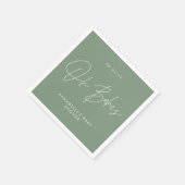 Babydusche mit modernem Braun elegant Serviette (Ecke)